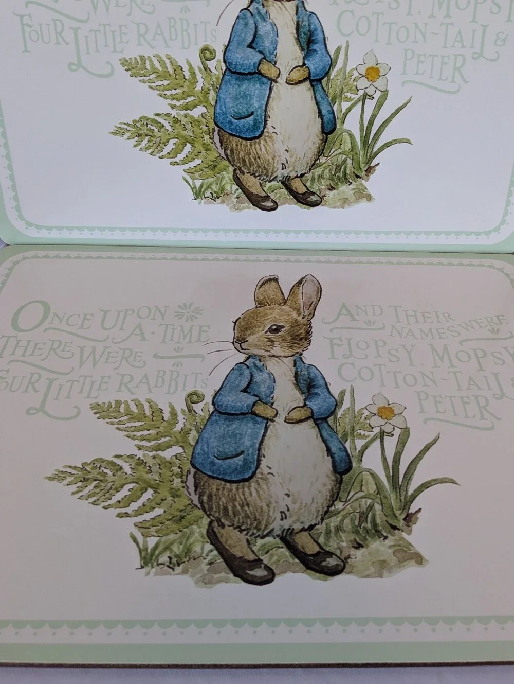 Pottery Barn Kids Beatrix Potter Peter Rabbit Placemats Set of 2 Discontinued